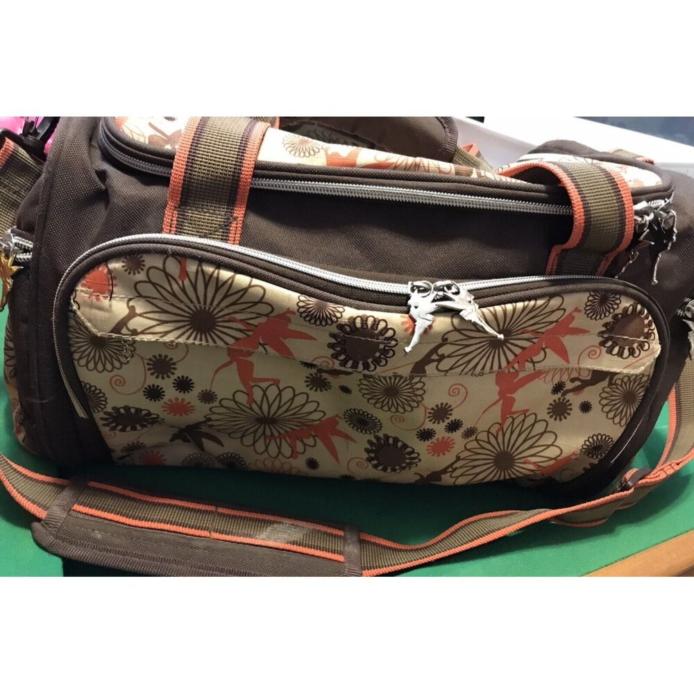 SUPER RARE DISNEY Tinkerbell Skyway Luggage Brown Carry-On Duffle Very Good Cond